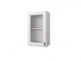 Шкаф 40 с витриной Ева (Белый Софт/Белый) в Полтавке - poltavka.katalogmebeli.com | фото