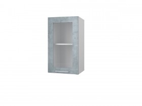 Шкаф 40 с витриной Лофт (Камень Оленна/Белый) в Полтавке - poltavka.katalogmebeli.com | фото