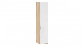 Шкаф для белья с 1 глухой дверью «Эмбер» Яблоня Беллуно/Белый глянец в Полтавке - poltavka.katalogmebeli.com | фото