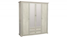 Шкаф для одежды "Сохо" (бетон пайн белый/2 ящика/зеркало) в Полтавке - poltavka.katalogmebeli.com | фото 1