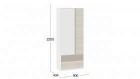 Шкаф для одежды комбинированный «Сканди» Дуб Гарден/Белый/Глиняный серый в Полтавке - poltavka.katalogmebeli.com | фото 4