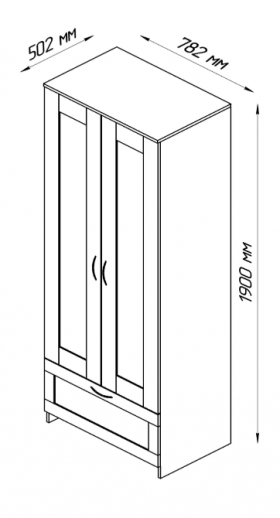 Шкаф двухдверный Сириус с 1 ящиком белый в Полтавке - poltavka.katalogmebeli.com | фото 2
