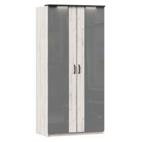 Техно ЛД 678.130.000.007 Шкаф 2-хстворчатый с комбинированными дверями (Дуб Крафт белый/Серый шифер) в Полтавке - poltavka.katalogmebeli.com | фото
