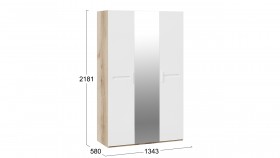 Шкаф комбинированный с 3-мя дверями «Фьюжн» Дуб делано/Белый глянец в Полтавке - poltavka.katalogmebeli.com | фото 3