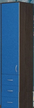 Шкаф-пенал №2 (закрытый) Бодего темный/Голубой в Полтавке - poltavka.katalogmebeli.com | фото 1