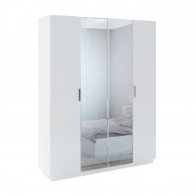 Шкаф с зер. 4 двери М22 Спальня Тиффани (белый текстурный) в Полтавке - poltavka.katalogmebeli.com | фото