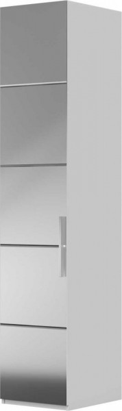 Шкаф ШР-1 зеркало, левый, Вива (Белый/Белый глянец/Платина) в Полтавке - poltavka.katalogmebeli.com | фото