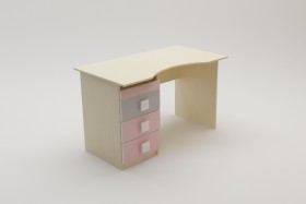 Стол (столешница с выемкой) Грэйси (Розовый/Серый/корпус Клен) в Полтавке - poltavka.katalogmebeli.com | фото 2