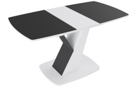 Стол обеденный «Гарда» Тип 1 (Белый/Стекло матовое черный графит) в Полтавке - poltavka.katalogmebeli.com | фото 5