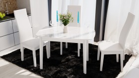 Стол обеденный «Портофино» (Белый глянец/Стекло белое) в Полтавке - poltavka.katalogmebeli.com | фото 2