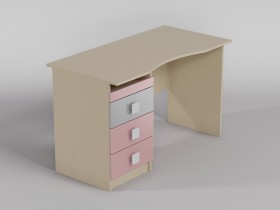 Стол (столешница с выемкой) Грэйси (Розовый/Серый/корпус Клен) в Полтавке - poltavka.katalogmebeli.com | фото