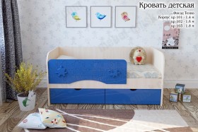 Техно Кровать детская 2 ящика 1.6 Синий глянец в Полтавке - poltavka.katalogmebeli.com | фото