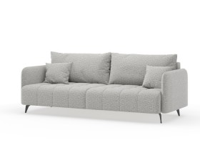 Валериан диван трёхместный прямой Светло-серый, ткань RICO FLEX 108 в Полтавке - poltavka.katalogmebeli.com | фото
